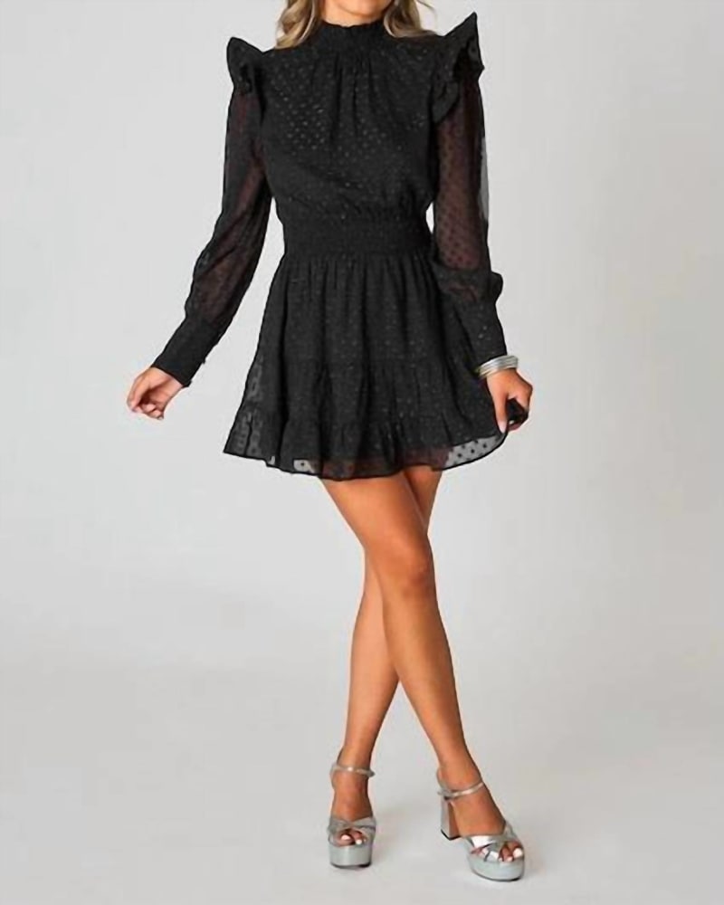 Front of a model wearing a size Large Tally Quartz in Black in Black by BUDDYLOVE. | dia_product_style_image_id:339802